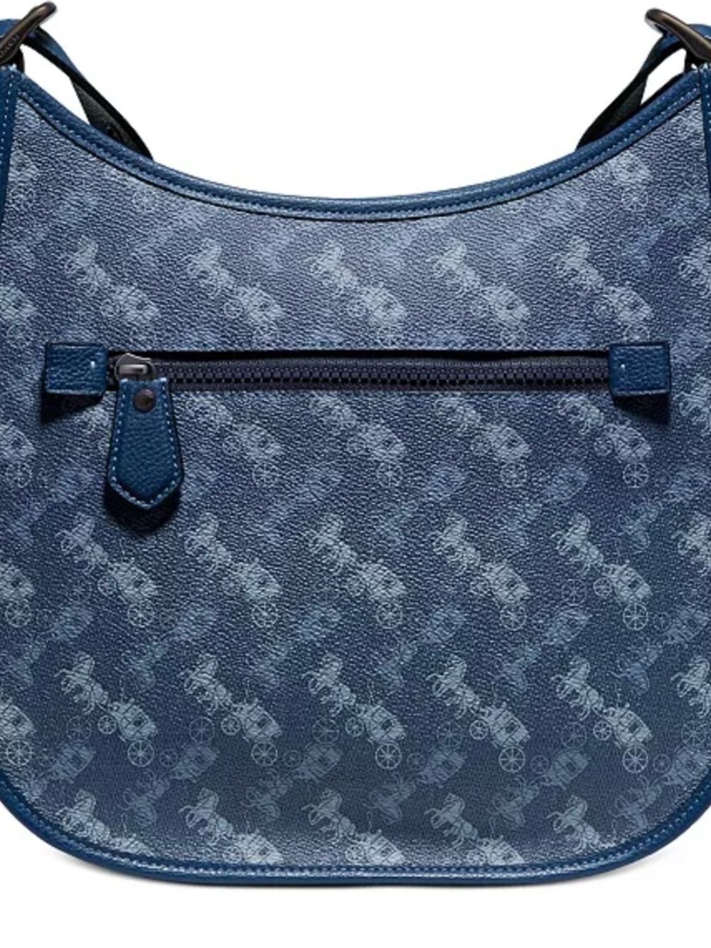 Coach Navy Signature Jacquard Shoulder Hobo